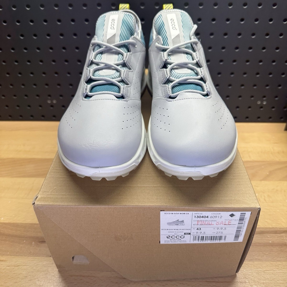ECCO Biom C4 Gore-Tex GTX Golf Shoes Yellow Gray Men's Size 9
