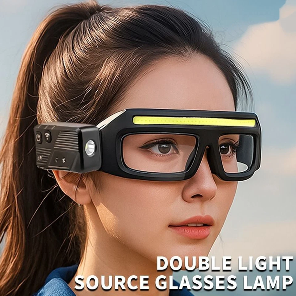 1pc Safety Glasses with Lights, Rechargeable Lighted LED Safety Glasses COB+XTE - Image 3 of 4