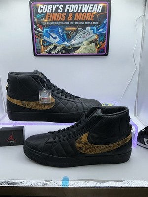 Nike Zoom Blazer Mid QS SB x Supreme Black Snakeskin Men Size 11.5 DV5078-001