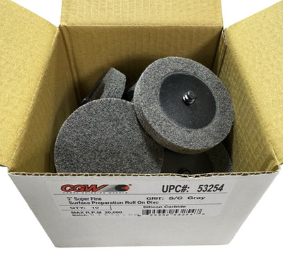 CGW 3'' Roloc Surface Prep Discs Super Fine Silicon Carbide Gray 10 Pack
