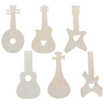 6 Pcs Kindergitarre Aus Holz Malen Und Basteln Für Musikspielzeug