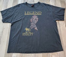 Vtg Legend Bob Marley Distressed Thrashed T-shirt Zion Rootswear 2XL