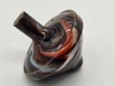 Andy Davis Slag Glass Spinning Top with Base Jabo Cullet Whimsy Whirlygig 3B