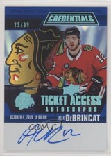 2019 Upper Deck Credentials Ticket Access Autos 23/99 Alex DeBrincat Auto 0x6l
