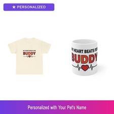 Custom Pitbull Pit Bull Paw Print Gift Set Shirt Mug Personalized Pet Name