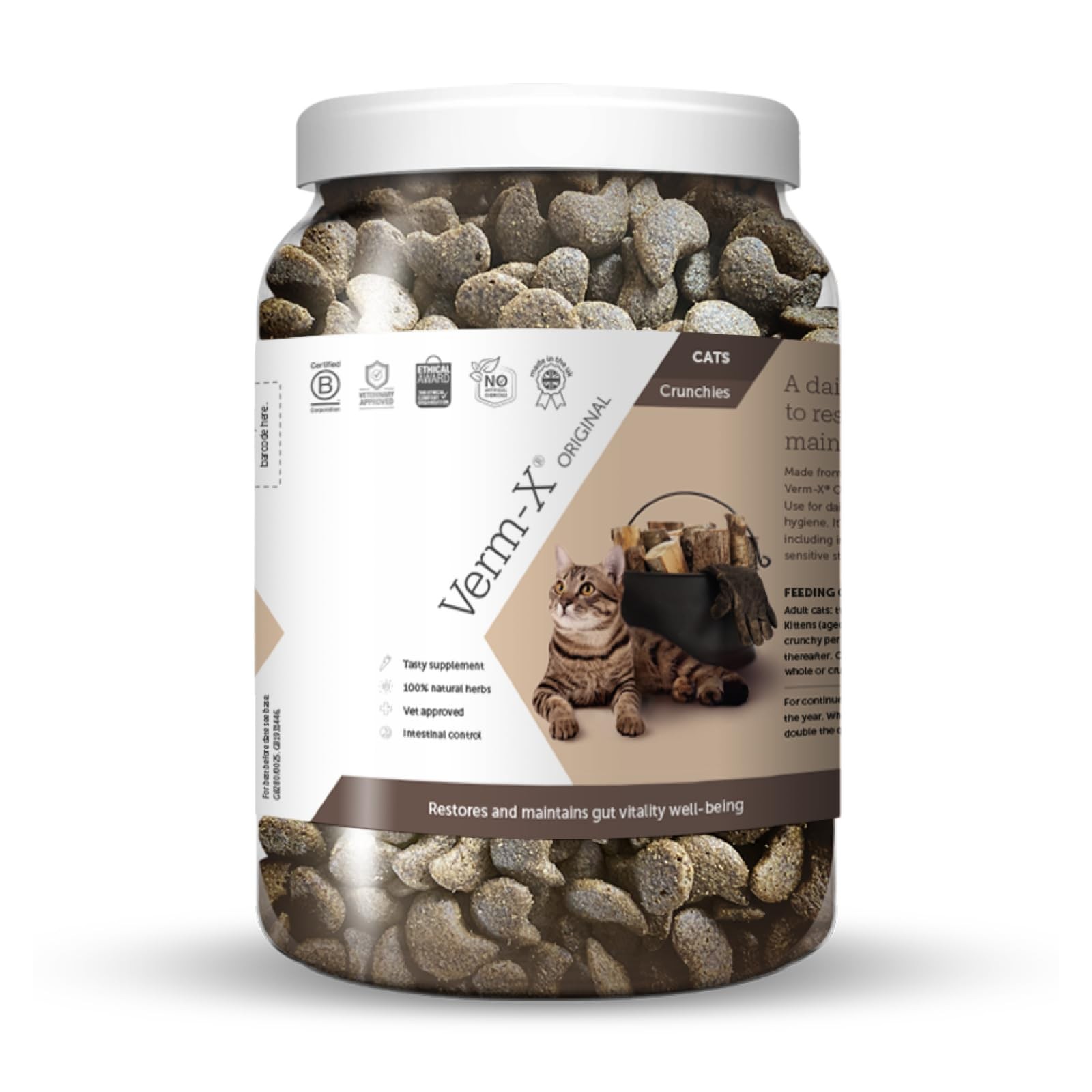 Verm-X All Natural Treats for Cats. Supports Intestinal Hygiene. Vet Approved. U