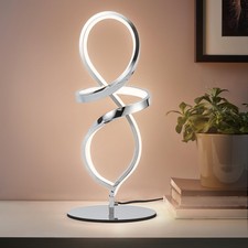 Mayful Modern Table Lamp with LED Spiral Design, Bedside Lamp with Stepless Dimm