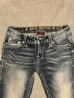 Rock Revival Calli Bootcut Jeans Womens Size27 Rhinestone Flap Pocket Light Wash — photo 5