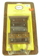 VTG 80's Miniature 1/12 Wooden Bedroom Chest of Drawers Dollhouse Furniture