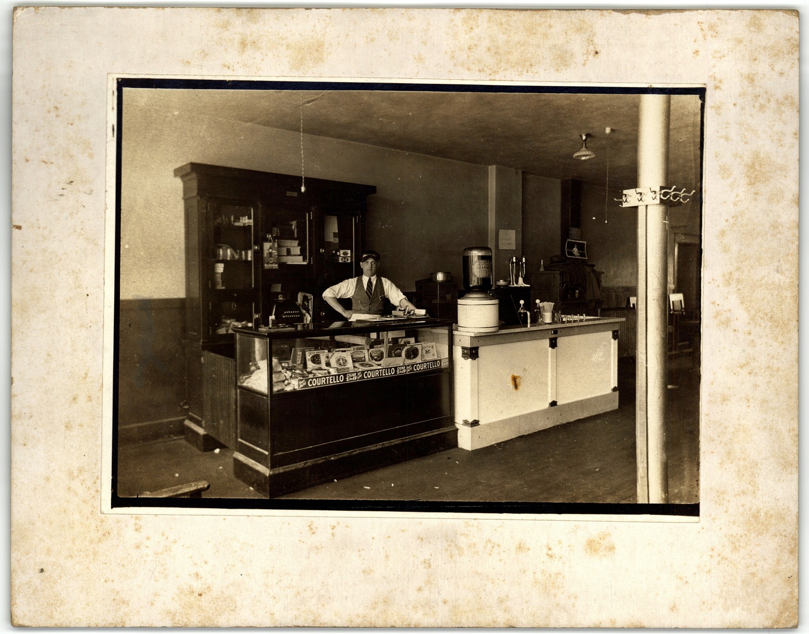 Mounted Board Photo Man General Store Cigars Orange Punch Edwardsburg Michigan