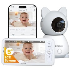 ieGeek Baby Monitor: 5" HD Screen, 2K Camera, Night Vision, WiFi/No-WiFi, PTZ