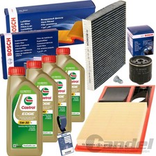 BOSCH FILTERSET+CASTROL 5W30 ÖL passend für VW POLO 6R 9N ROOMSTER 5J FABIA 1 2