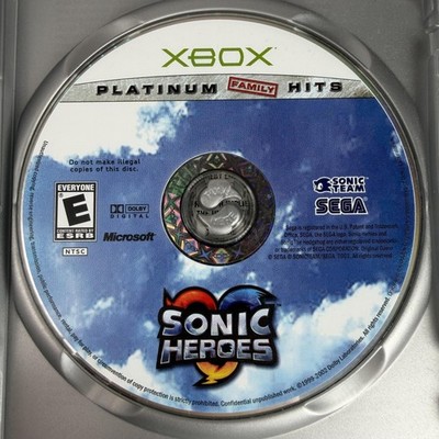 Sonic Heroes Microsoft Xbox Video Game Disc Only NTSC-U/C SEGA Platformer 2003