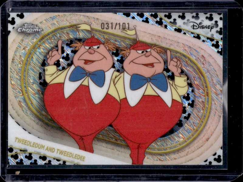 2025 Topps Chrome Disney Tweedledum and Tweedledee Mickey B&W Shimmer #/101