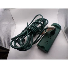 Outdoor Extension Cord Power Outlet Stake Green Heavy Duty Weatherproof 3 Prong