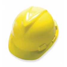 Msa Safety 463944 V-Gard Front Brim Hard Hat, Slotted, Cap Style, Type 1, Class