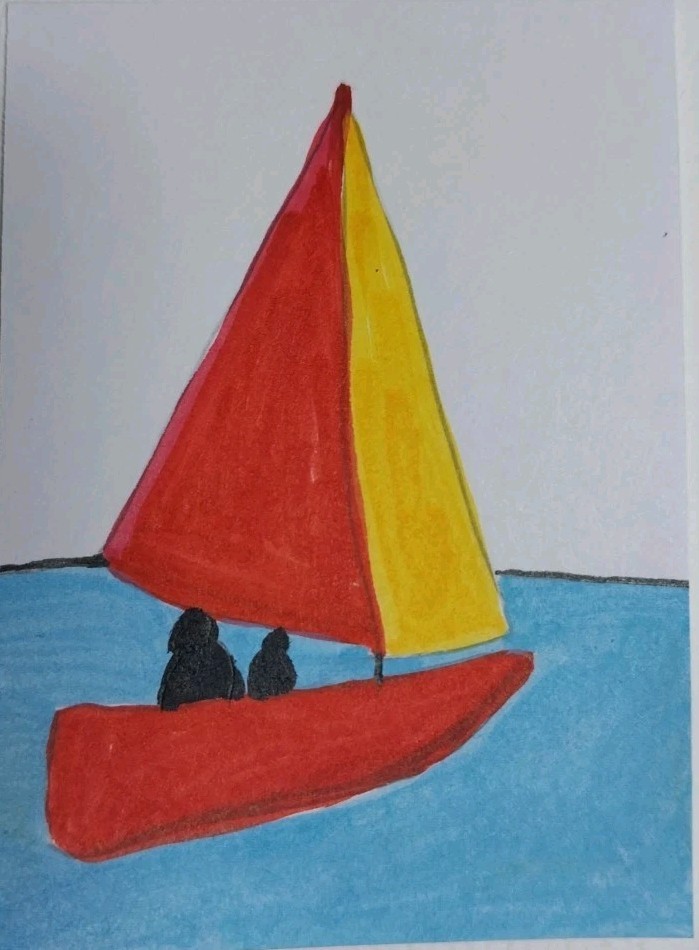 Gat Impressionist Original Painting 11x14 Canvas Sailboat Hand Painted Lake Art