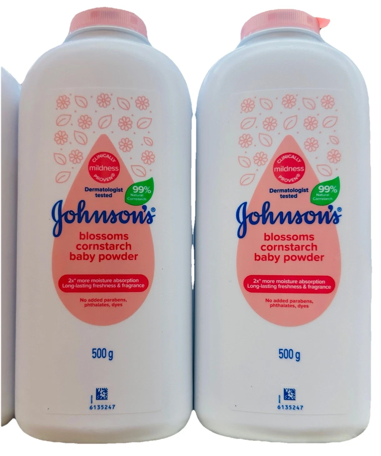 Johnson’s Blossoms Cornstarch Baby Powder 500G NEW ( 2 pc ) Exp 06/2028