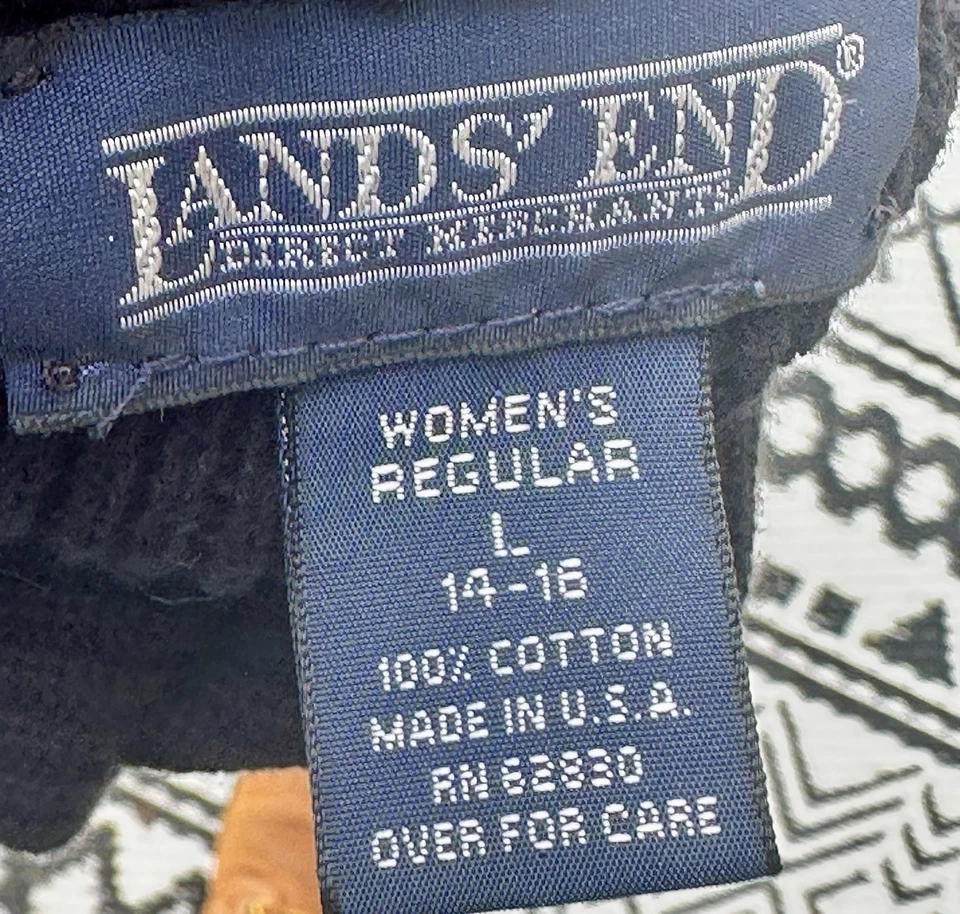 Suéter Henley Shaker Vintage Lands’ End 5 Botones Cuello Simulado 100% Algodón Talla L Foto 3 de 4