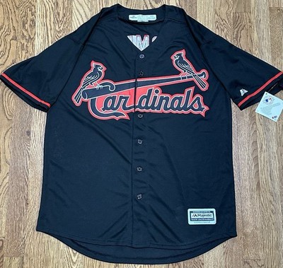 Ozzie Smith #1 St. Louis Cardinals Black Jersey   Majestic   Size Medium