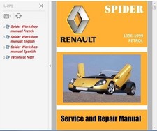 Renault Sport Spider Spider Workshop Manual Maintenance Manual 3 Languages RENAU