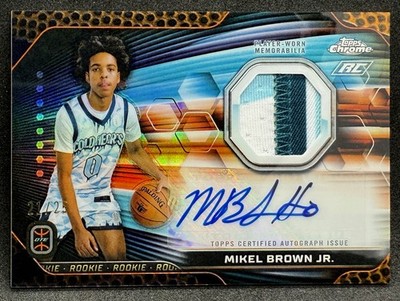 Mikel Brown Jr. 2023-24 Topps Chrome OTE ROOKIE PATCH AUTO BASKETBALL REF #d /25