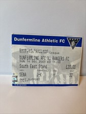 Dunfermline v Rangers Ticket 14/12/2003