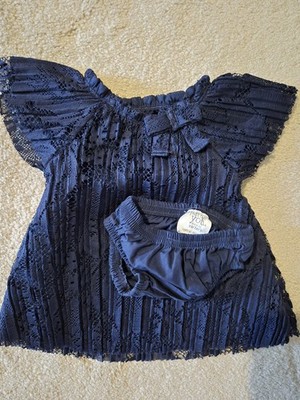 Carter's Navy Blue ''Coming Home'' / Special Occasion Dress - Size Newborn