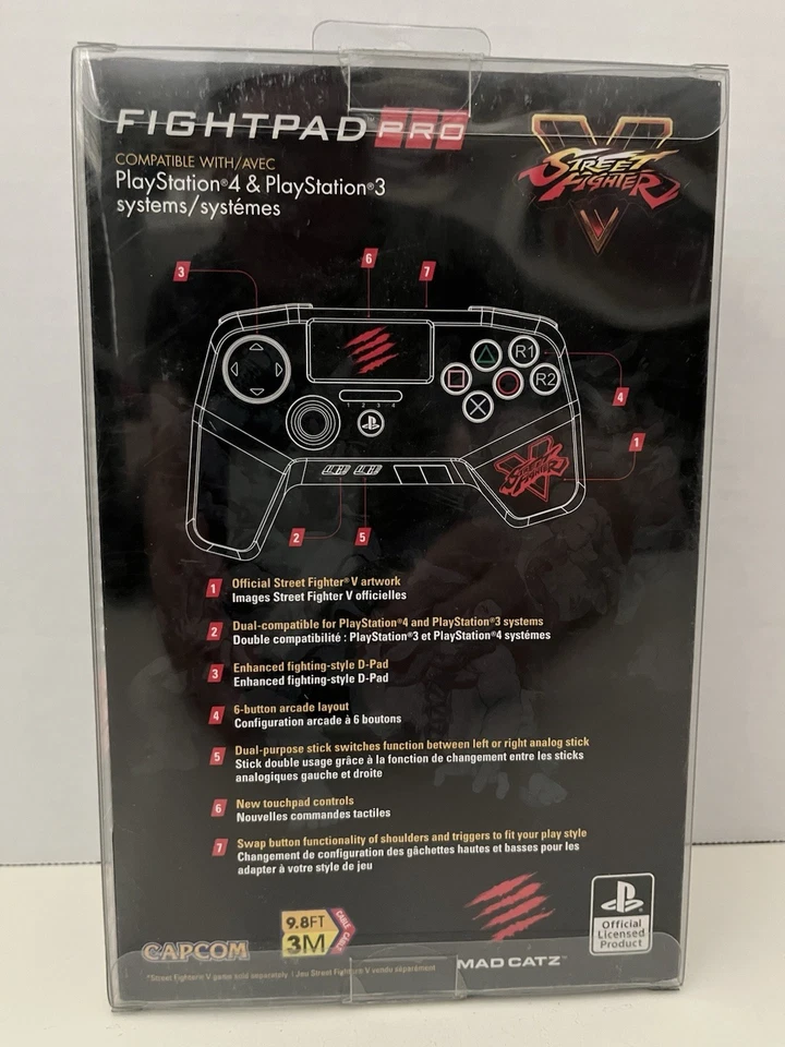 Mad Catz Playstation Street Fighter V Fight Pad PRO PS3 PS4 Controller Red NEW - Image 3 of 4
