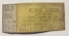 Michael Jackson History World Tour Sydney 1996 FRONT ROW ticket
