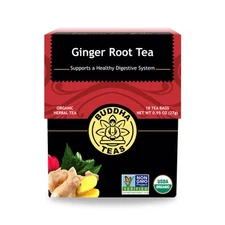 Buddha Teas Ginger Root Tea 18 Count Organic Caffeine Free Healing Benefits