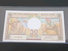 BELGIUM 50 Francs 1948 P133a XF Banknote 