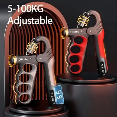 5-100kg Adjustable Hand Grip Strengthener - Forearm Exerciser with Rep Counter