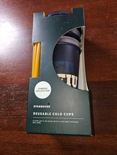 Starbucks Florida International University Reusable 5 Cold Cups Lids Straws