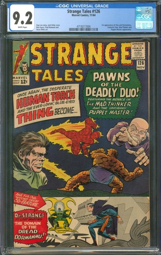 Strange Tales #126 CGC 9.2 Marvel Comics 1964 White Pages 1st App of Dormammu