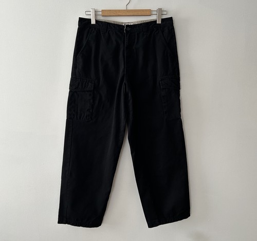 Vintage Baggy Loose Cargo Pants Y2K Faded Glory Military Black Mens Size 36x30