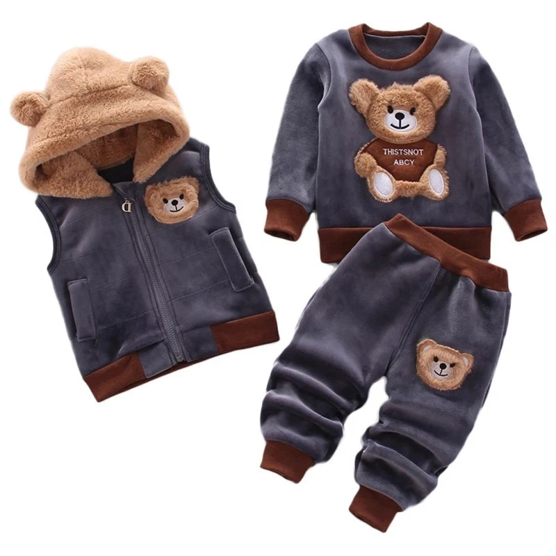 3PCS Winter Autumn Toddler Baby Boys Girls Clothes Baby Sweaters Warm Outfit Set