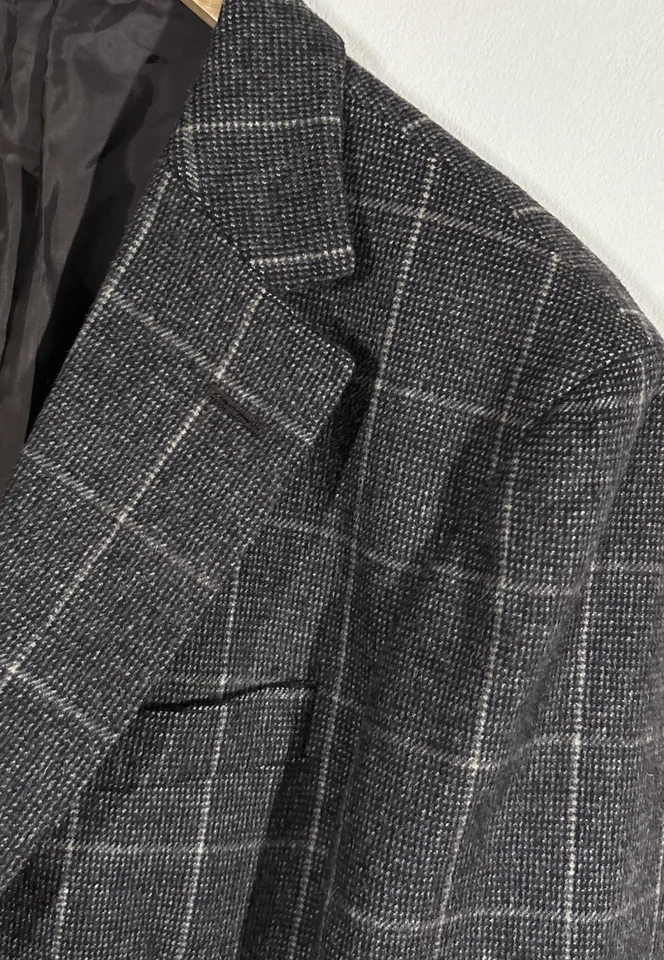 Z Zegna Light Angora Blend Blazer Mens 42R Made In Italy Chocolate Brown Check - Image 2 of 4