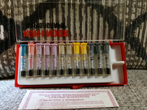 Koh-I-Noor Rapidograph Technical Pen Set/Lot+5x0+Very Rare+Drafting+K&E+Castell - Picture 3 of 7