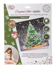 Festive Fir Crystal Art Card Kit Craft Buddy New Diamond Painting