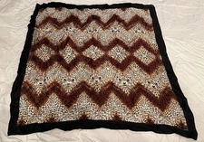 ADRIENNE LANDAU STUDIO Ladies Vintage Silk Scarf Animal Leopard Abstract Print