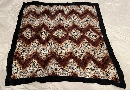 ADRIENNE LANDAU STUDIO Damas Vintage Bufanda de Seda Animal Leopardo Estampado Abstracto - Imagen 1 de 9