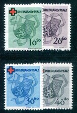 FRANZ&Ouml;SISCHE ZONE RHEINLAND PFALZ 1949 42-45A * SATZ ROT KREUZ(48743
