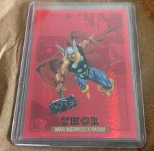 2024 Marvel Masterpieces ‘92 Platinum Thor # 92 Red Prism /492 RARE SSP