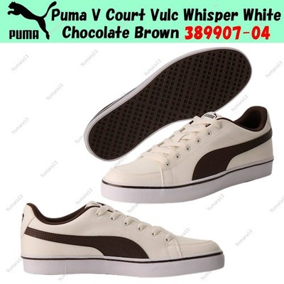 Puma V Court Vulc Whisper White Chocolate Brown 389907-04 Men's Size