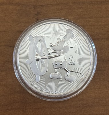 2017 Niue $2 Disney Mickey Steamboat Willie 1oz Silver Coin 0.999