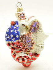 Christopher Radko All American Star Flag Eagle July Freedom Christmas Ornament