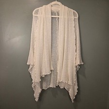 Womens Loose Weave Shawl Open Front Waterfall...