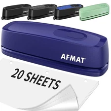 Electric 3 Hole Punch, AFMAT 3 Hole Punch Heavy Duty, 20-Sheet Punch Capacity...