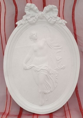 Stuck-Gips-Relief-Medaillon ''Venus'', weiß, ca. 30 cm hoch